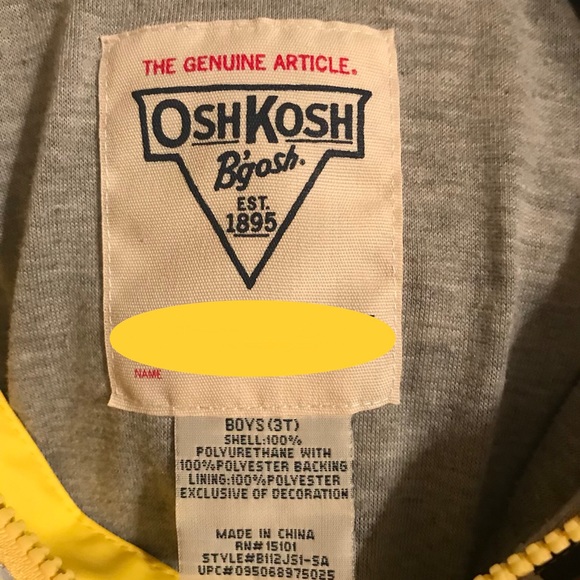 Boys OshKosh B’gosh firefighter rain jacket - Picture 5 of 5